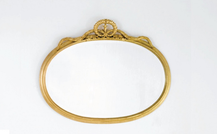 Mirror oval solid wood, Chelini