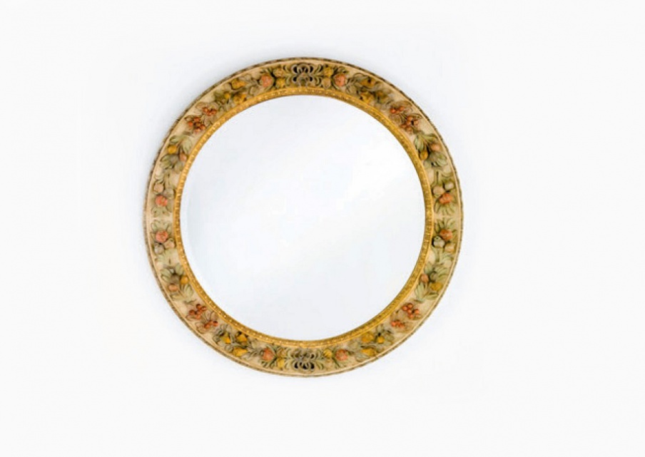 Mirror with wooden frame in the form of a Rondo, Chelini