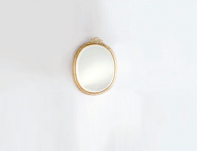 Oval mirror with wooden frame, Chelini