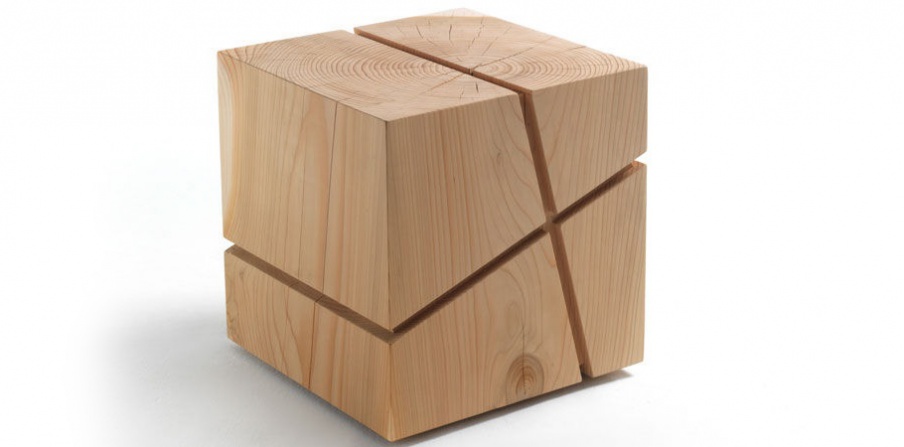 Poof solid cedar J+i Crocetta, Riva 1920