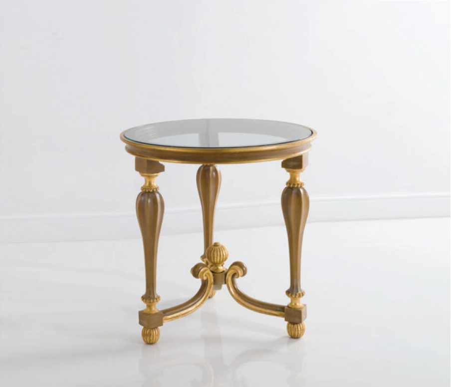 Coffee table with round glass top, Chelini