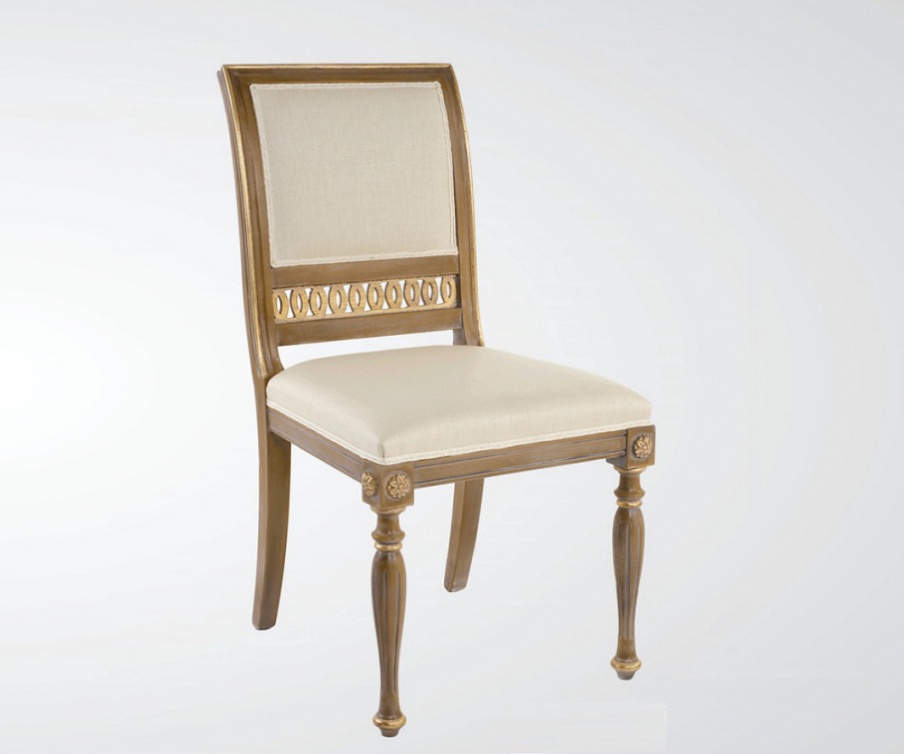 Chair with high back made of solid wood, Chelini