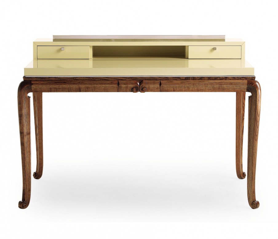 Secretaire from solid wood, lacquered, Elledue