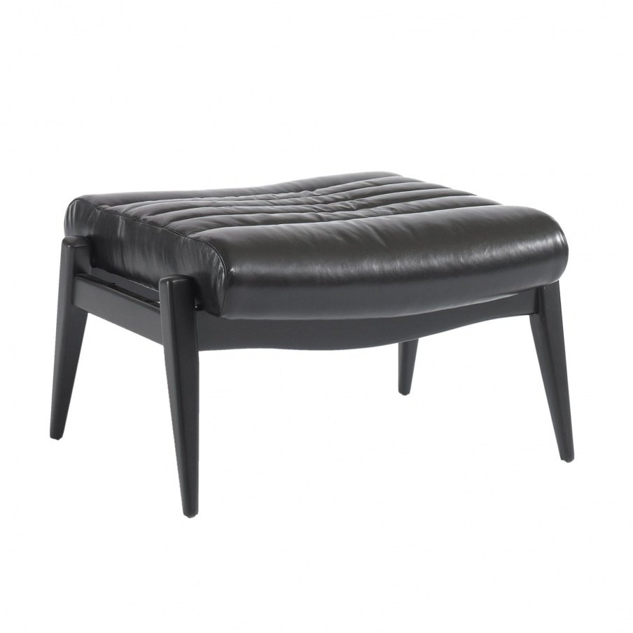 Hans leather Ottoman, DwellStudio