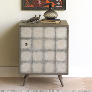 Franklin Bedside Table Silver Leaf