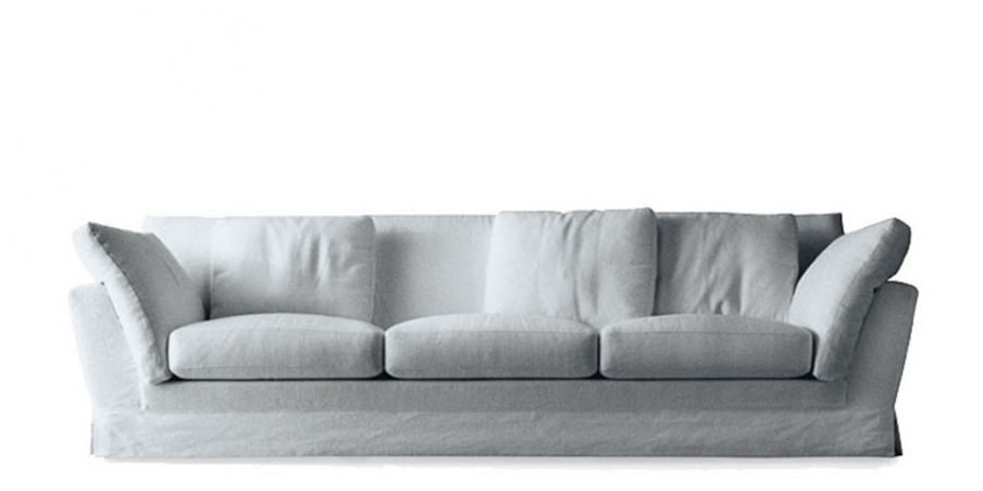 Sofa wooden frame upholstered in leather or fabric Orazio, Moroso