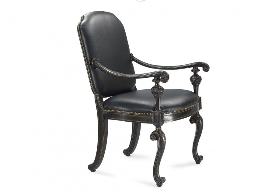 Chair in leather upholstery, Roberto Giovannini