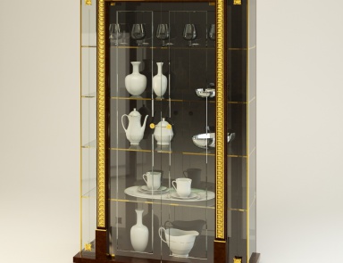 Showcase in solid wood and glass Arcade Plus Turri