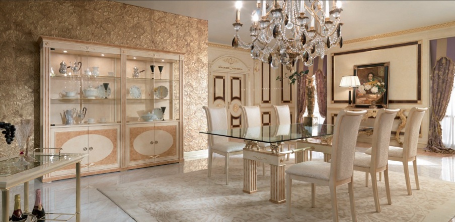 Dining room (dining set) made of solid wood Exedra, Turri