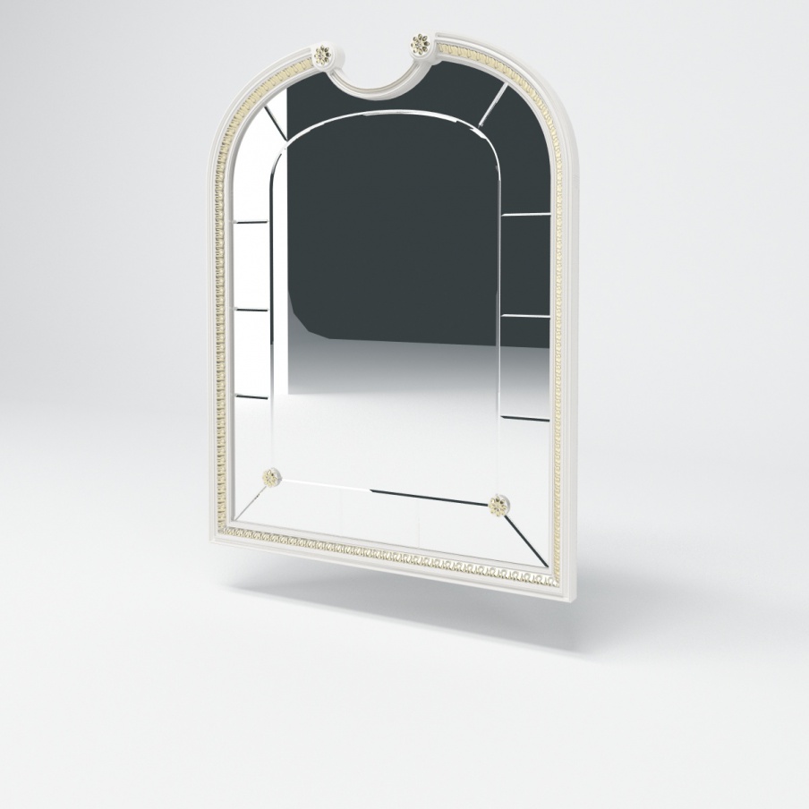 Mirror in curved frame handmade solid wood Hary, Turri 
