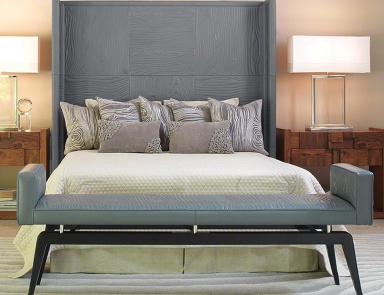 Bois leather headboard Global Views