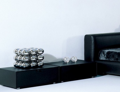 Bedside table with leather upholstery, Luxury Rivolta