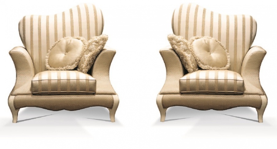 The upholstered chair from solid wood of Versailles, Turri