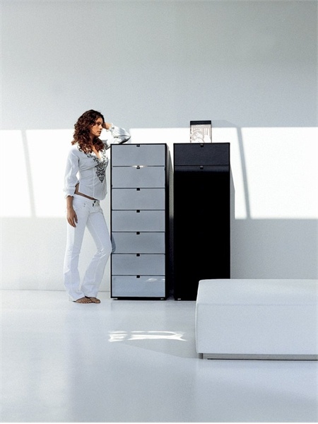 Commode on legs of polished steel, Luxury Rivolta