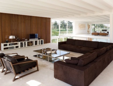 Soft corner sofa with metal legs, Miami - Rivolta