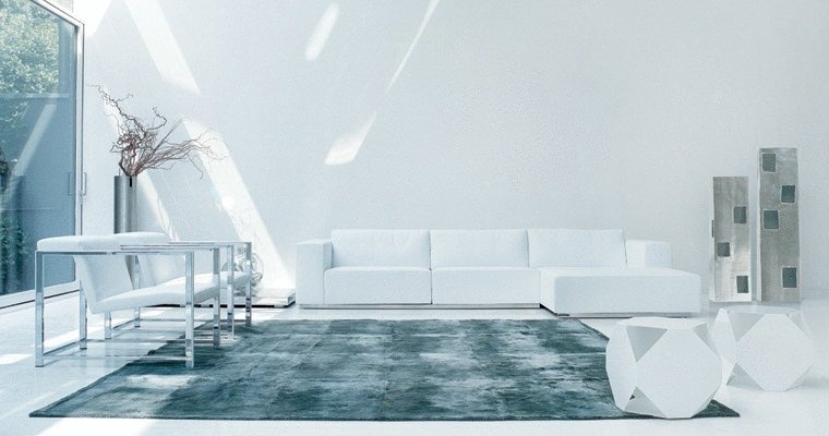 Modular sofa with legs of polished steel, Milano - Rivolta