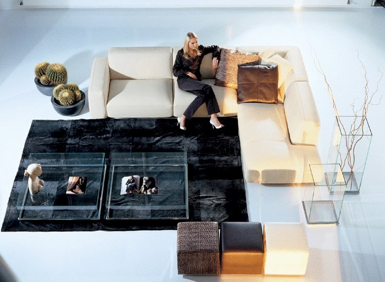 Floor vase made of transparent / frosted tempered glass, Moon - Rivolta