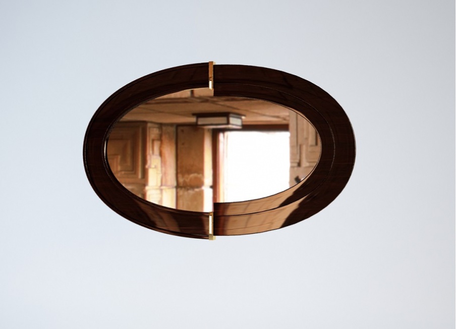 Mirror wall framed in wood Couture, Turri