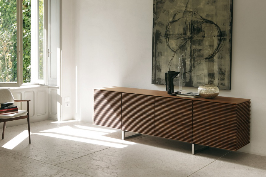 Dresser solid walnut Canaletto, Riga Madia - Porada