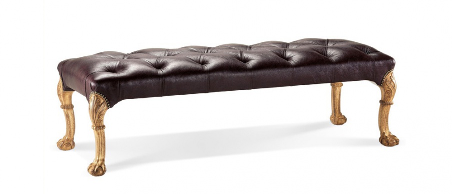 Bench in leather upholstery, Roberto Giovannini