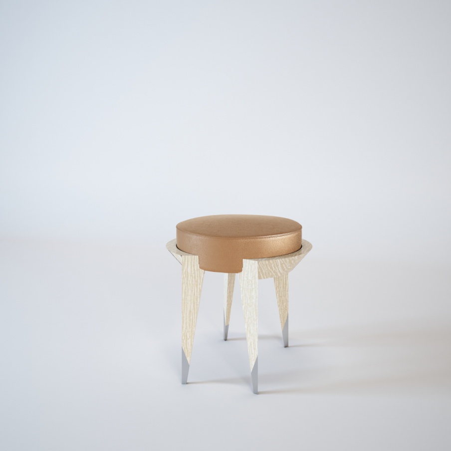 Ottoman round wood Orion, Turri