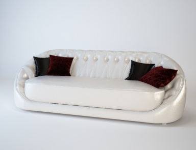 Three-seater sofa rounded Orion, Turri