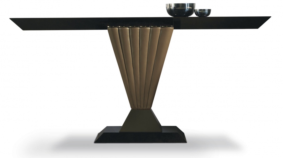 The console on a pedestal decorated with leather Orion, Turri