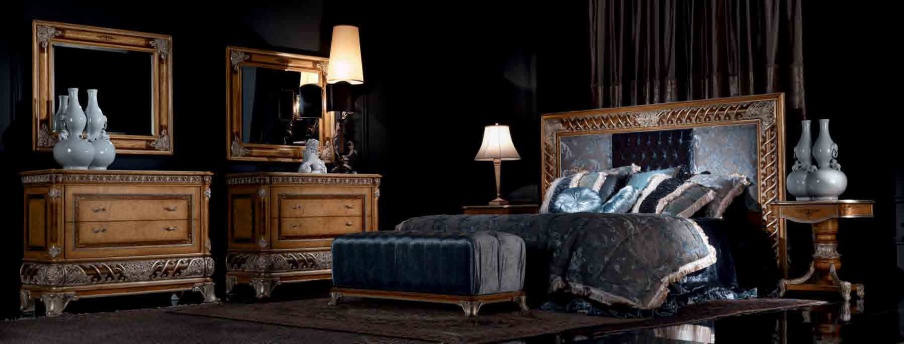 Double bed with upholstered headboard, Jumbo Collection