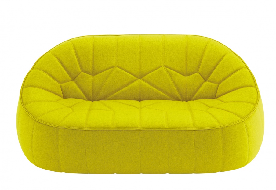 Two seater sofa in leather upholstered OTTOMAN, Ligne Roset