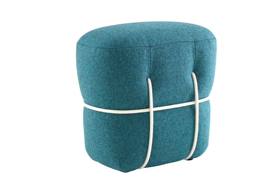 Pouf with frame in natural wood LACE, Ligne Roset 