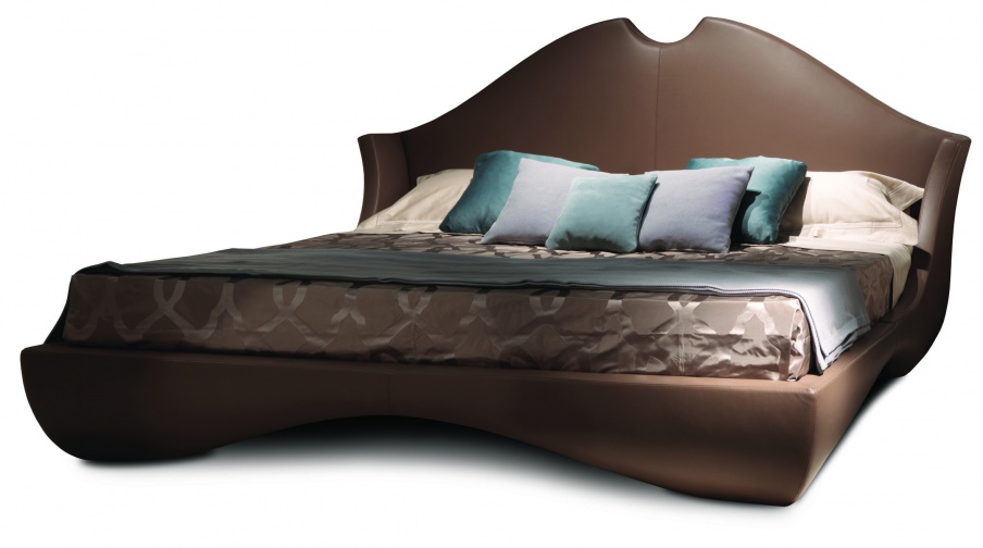 Double bed with high upholstered headboard Pegaso, Turri