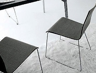 Chair on chrome legs-runners, Isi - Presotto