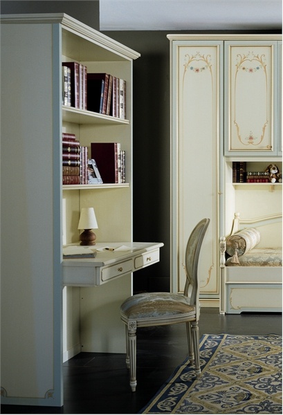 Desk, children's Desk with superstructure, Fleur Scrittoio Libreria - Pellegatta