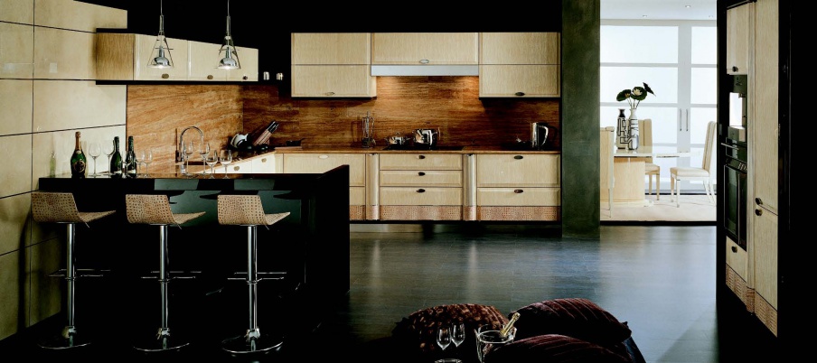 Kitchen (kitchen set) from wood and marble Genesis, Turri 