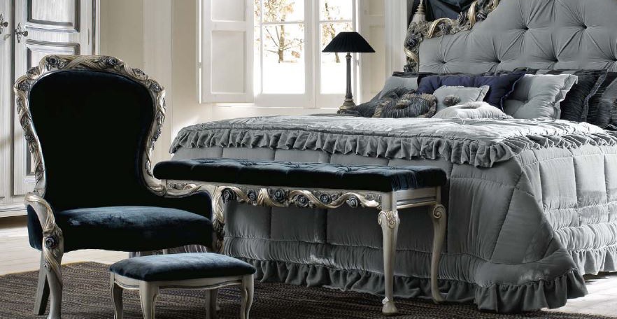 Bedside bench with carved elements Ambiente Notte, Savio Firmino