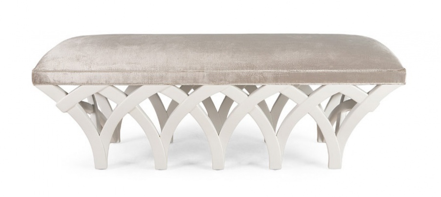 Bench with frame made from natural wood Helena, Christopher Guy (Harrison & Gil)