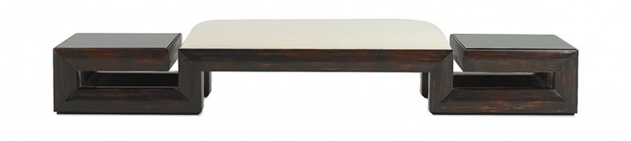 Bench with frame made from natural wood Santorini, Christopher Guy (Harrison & Gil)