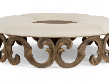 Bench with frame made from natural wood Paros, Christopher Guy (Harrison & Gil)