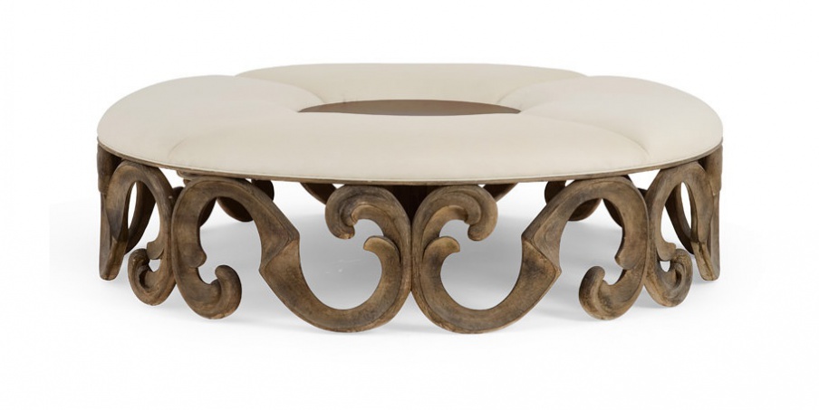 Bench with frame made from natural wood Paros, Christopher Guy (Harrison & Gil)