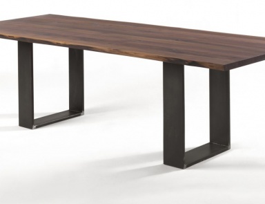 Table with top in solid wood Newton Natural Sides, Riva 1920