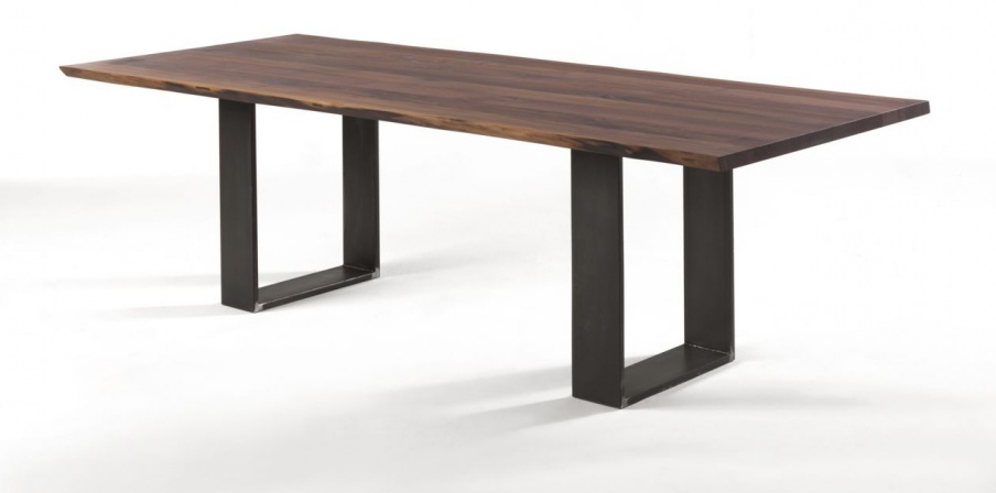 Table with top in solid wood Newton Natural Sides, Riva 1920