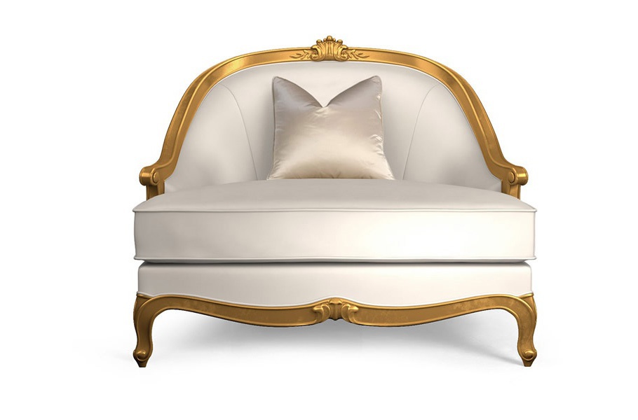 Chair made of natural wood in fabric Deauville Bergere, Christopher Guy