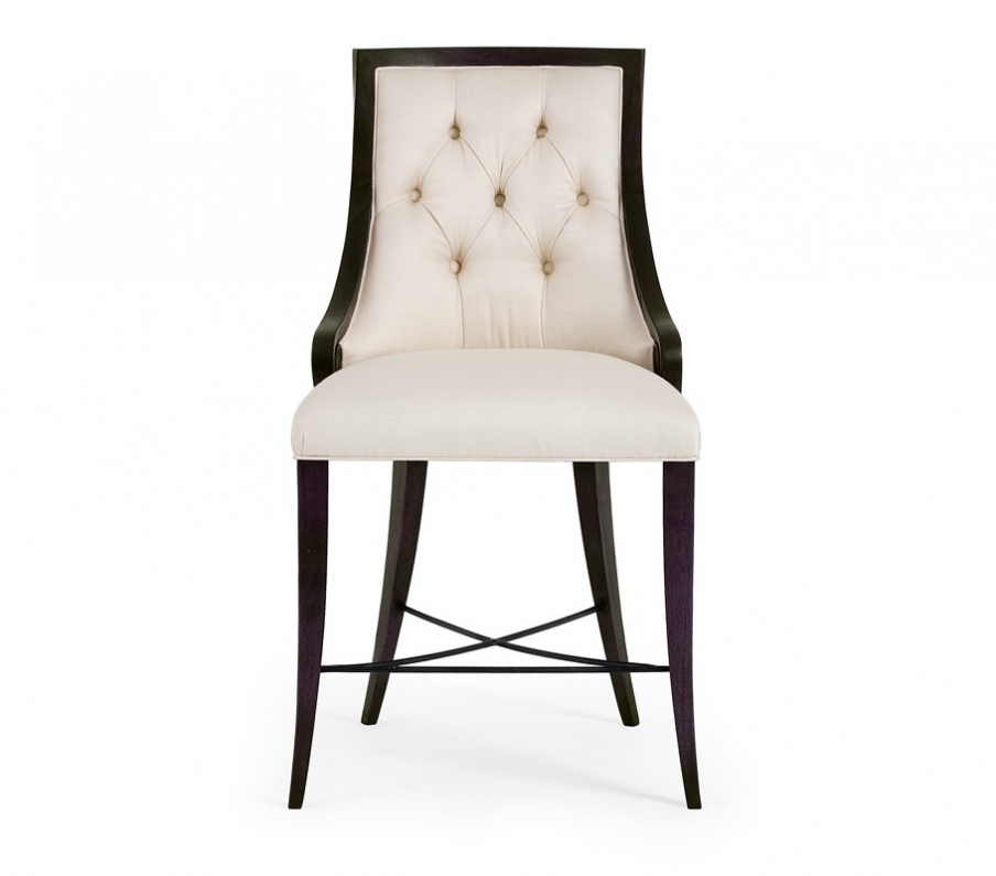 Chair made of natural wood in Megeve fabric, Christopher Guy (Harrison & Gil)