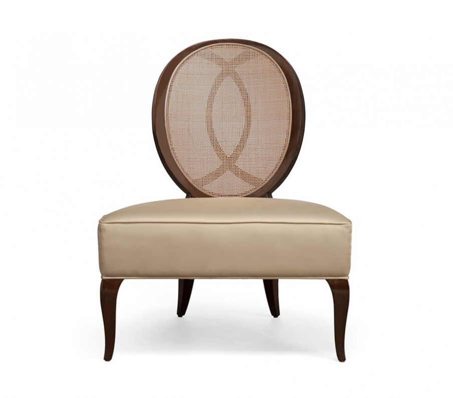 Chair made of natural wood in leather upholstery La Pausa, Christopher Guy (Harrison & Gil)