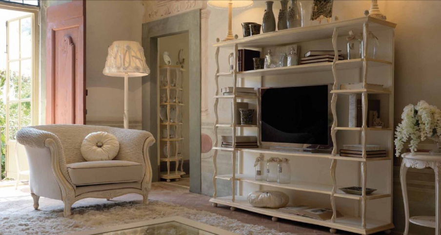 The soft armchair with carved decoration, Savio Firmino