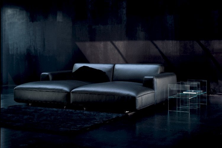 Daybed with legs of chromed steel, Moon - Rivolta