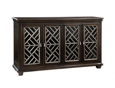 The rectangular Transitional Entertainment console, Hekman Furniture
