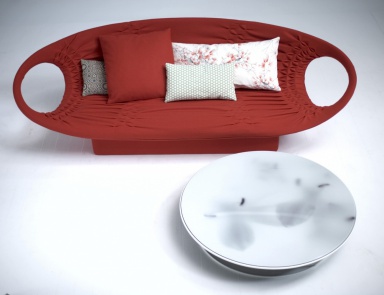 The couch is steel framed Smock, Moroso