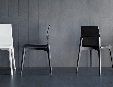 Chair on a wooden frame with a high back Karma, Pianca