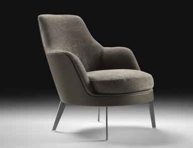 Armchair with frame made of metal Soft Guscio, Flexform